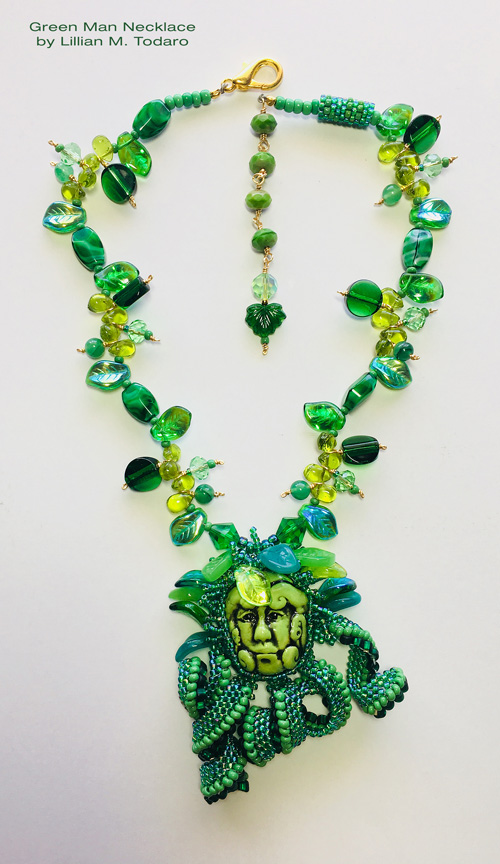Green Man Necklace by Lillian M. Todaro