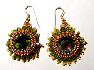 Rivoli Earrings Green